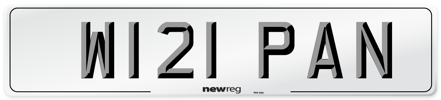 W121 PAN Number Plate from New Reg